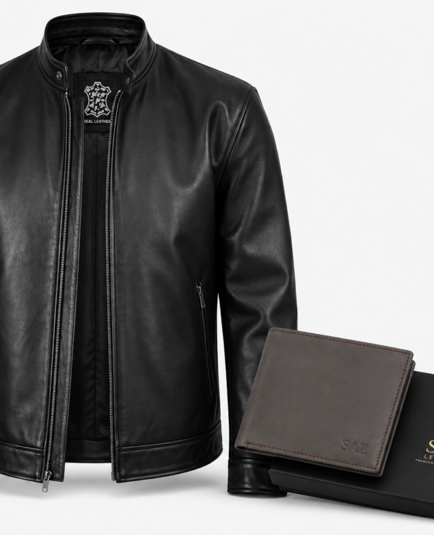 Men’s Owen Black Biker Style Leather Jacket