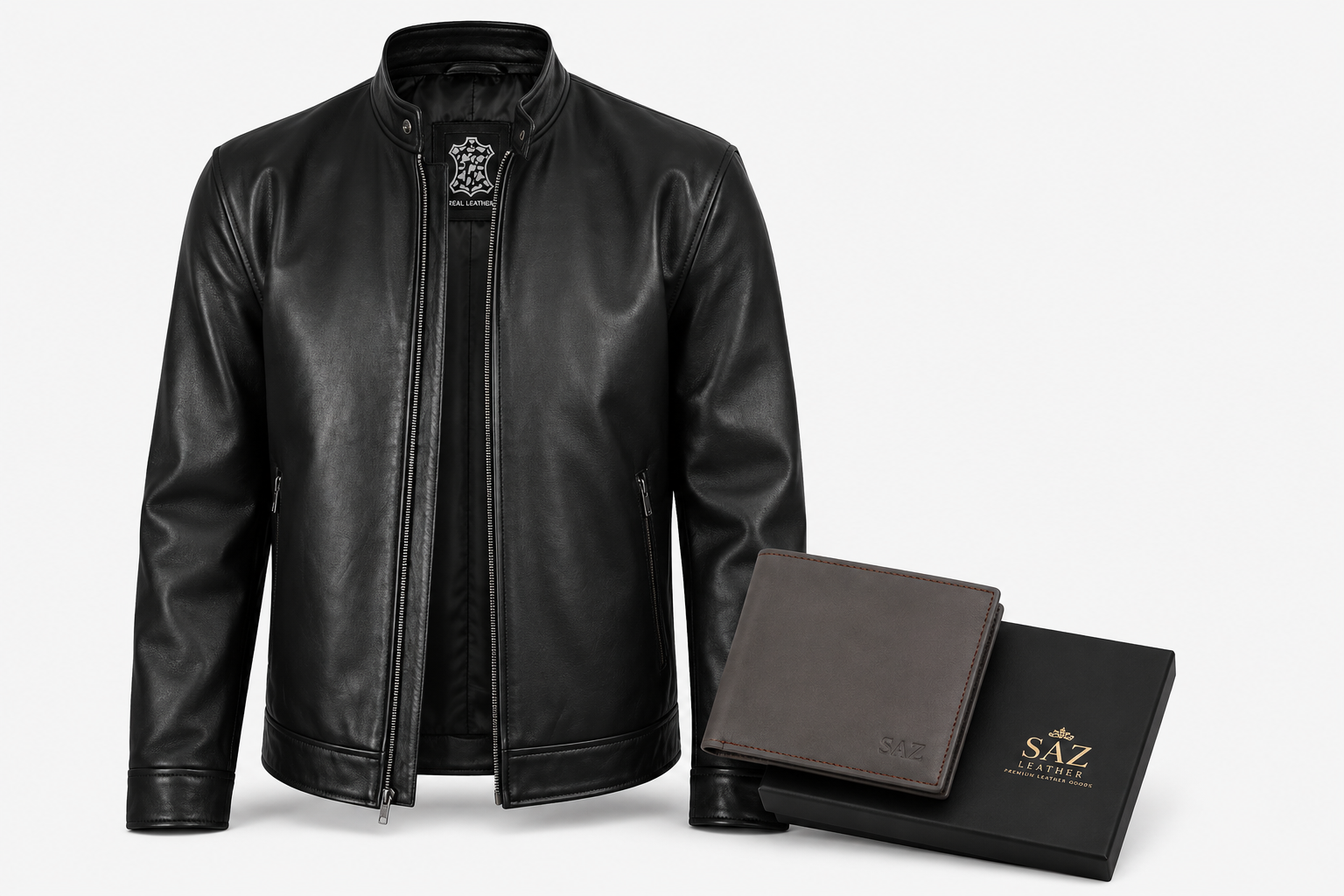 Men’s Owen Black Biker Style Leather Jacket
